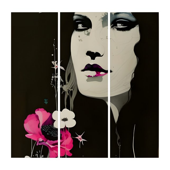 Woman and Flowers Triptych (Front)