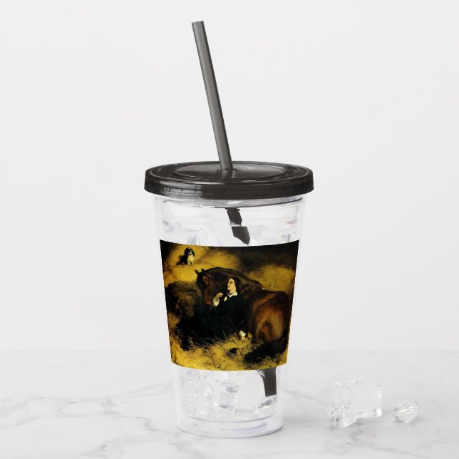 Woman and Horse Acrylic Tumbler (Front Ice)