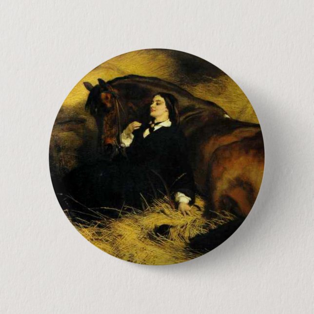 Woman and Horse Button (Front)