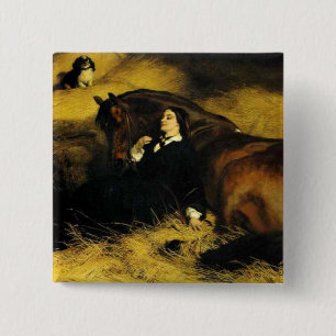 Woman and Horse Button