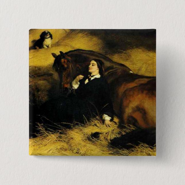 Woman and Horse Button (Front)