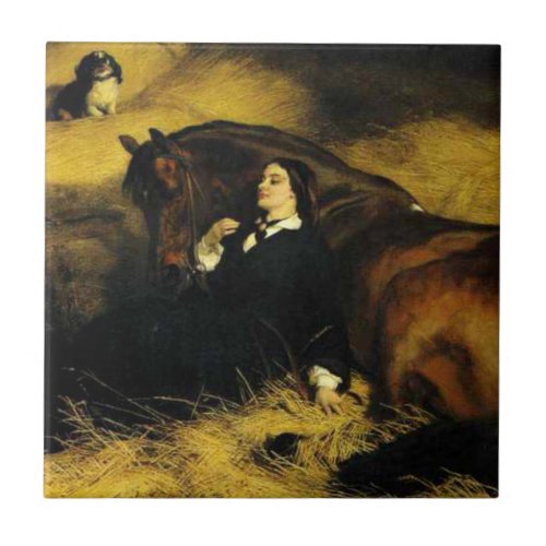 Woman and Horse Ceramic Tile