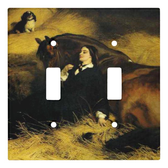 Woman and Horse Light Switch Cover (Front)