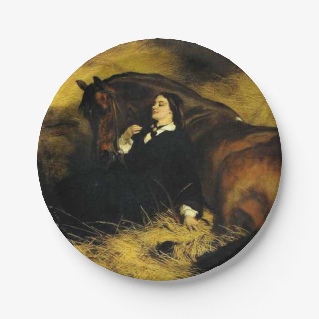 Woman and Horse Paper Plates (Front)