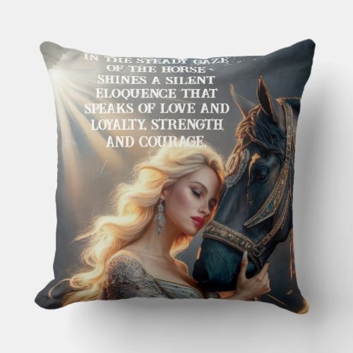 Woman and Horse Pillow