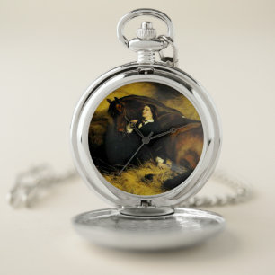 Woman and Horse Pocket Watch