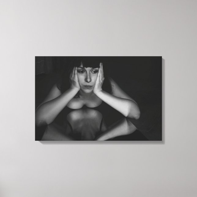 Woman and mirror canvas print (Front)