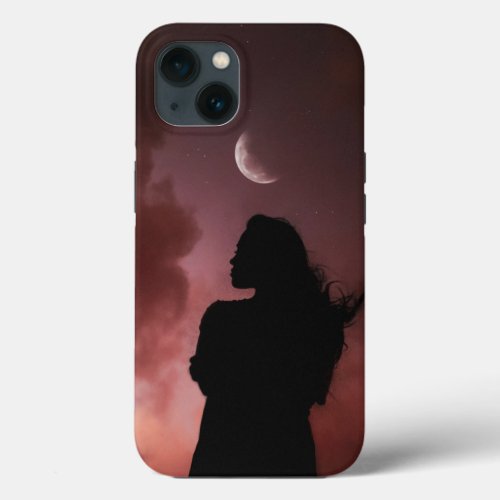 Woman and Moon Design Unique Elegance in iPhone  iPhone 13 Case