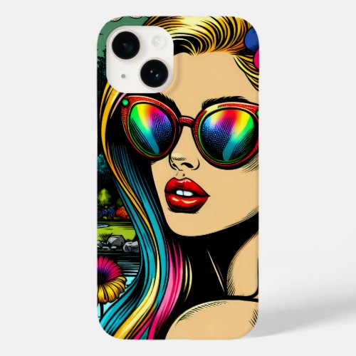 Woman and Parrot in the Park Pop Art  Case_Mate iPhone 14 Case