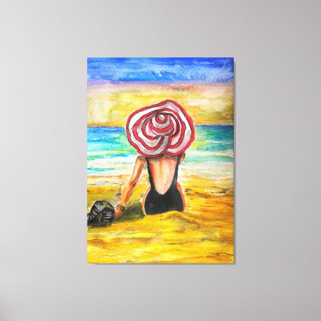 Woman and Sea Canvas Print (Front)