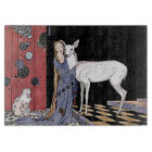 Woman and White Fawn Vintage Magic Witch Art