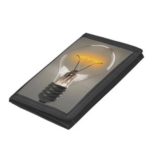 Woman Angel in Lightbulb Tri-fold Wallet