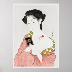 Woman Applying Powder by Goyō Hashiguchi (1918) Poster