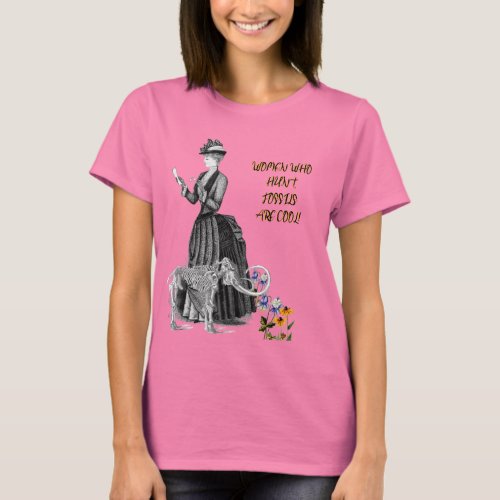 WOMAN ARCHAEOLOGIST WOOLY MAMMOTH SKELETON  T_Shir T_Shirt