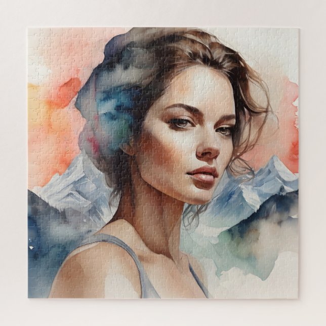 Woman art double exposure jigsaw puzzle (Vertical)