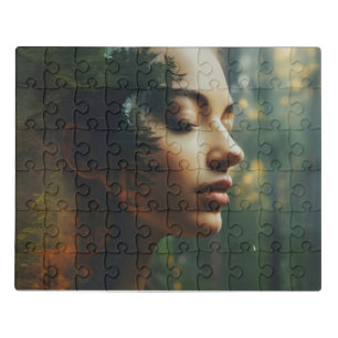 Woman art double exposure jigsaw puzzle