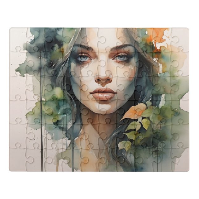 Woman art double exposure jigsaw puzzle (Puzzle Horizontal)