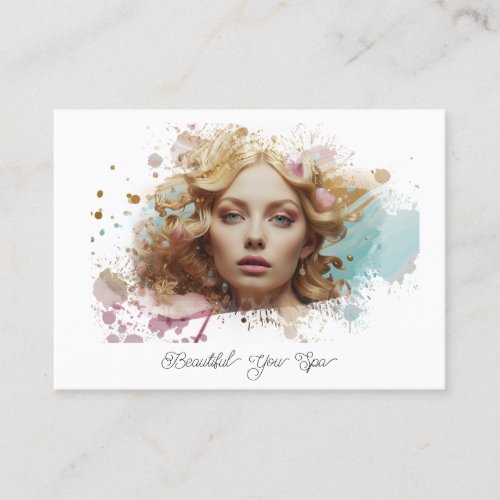  Woman Artsy Luxe QR Women Girly Glam  Business Card