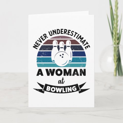 Woman at Bowling Funny Bowl Gift Moms Card