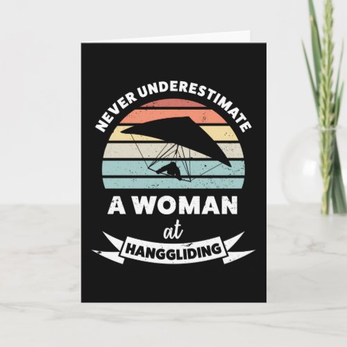 Woman at Hanggliding Funny Gift Wife Card