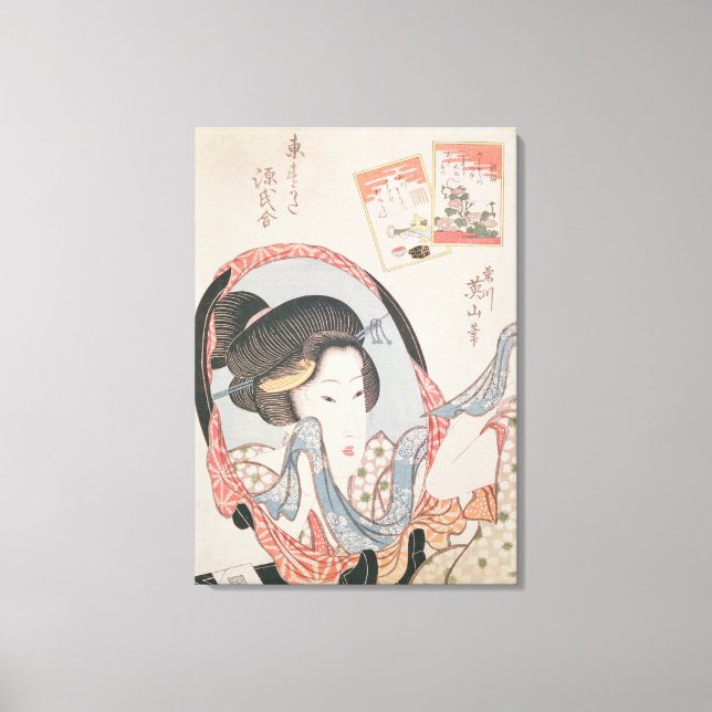 Woman at her Mirror, published c.1830 Canvas Print (Front)