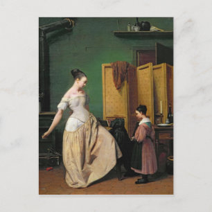 Woman at her Toilet, 1835 Postcard