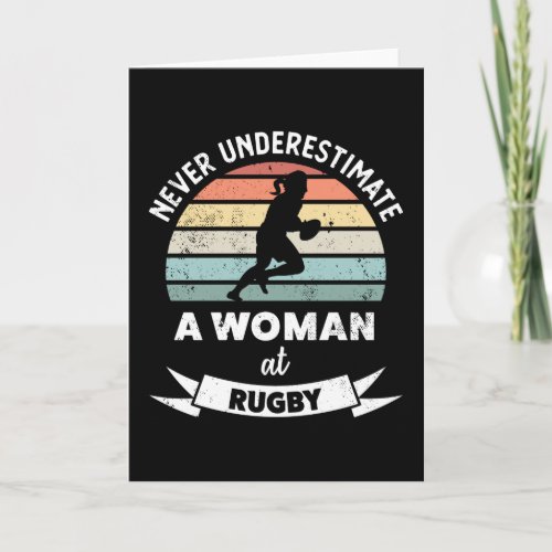 Woman at Rugby Funny Sports Gift Mom Card