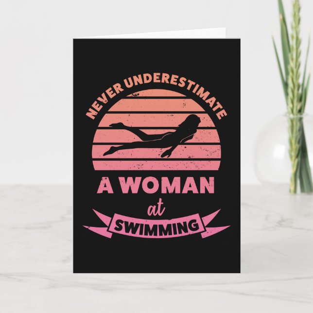 Woman at Swimming Funny Gifts Wife Card (Front)
