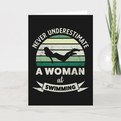 Woman at Swimming Funny Swimmer Gifts Mom Card