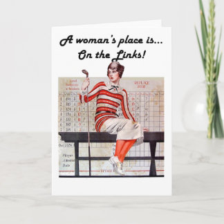Woman at the links card