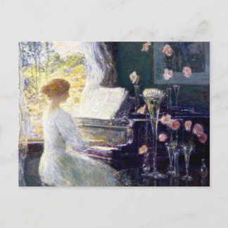 Woman at the Piano by Childe Hassam Postcard