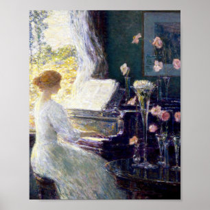 Woman at the Piano by Childe Hassam Poster
