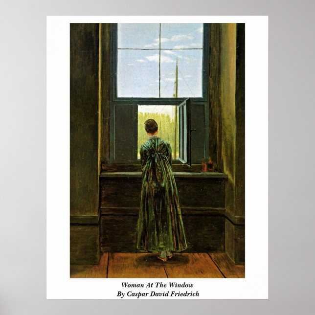 Woman At The Window By Caspar David Friedrich Poster (Front)