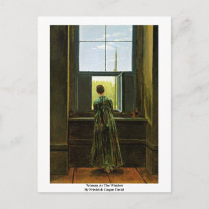 Woman At The Window By Friedrich Caspar David Postcard