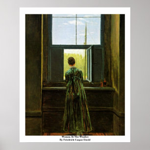 Woman At The Window By Friedrich Caspar David Poster