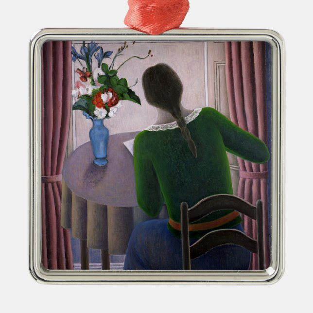Woman at Window 1998 Metal Ornament (Front)