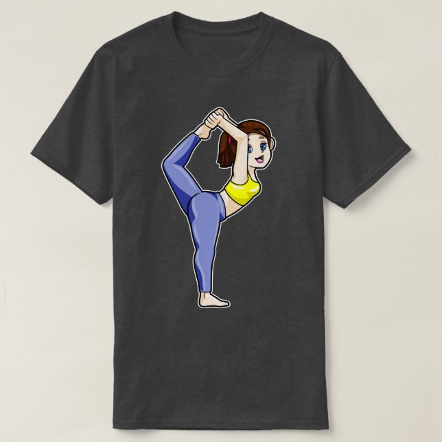 Woman at Yoga Stretching exercises Legs T-Shirt (Design Front)