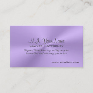 Woman Attorney luxury lilac with slogan Business Card