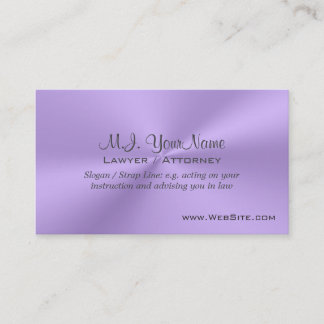 Woman Attorney luxury lilac with slogan Business Card