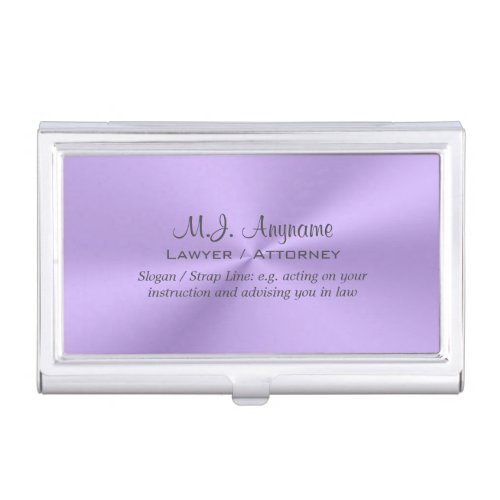 Woman Attorney luxury lilac with slogan Business Card Holder