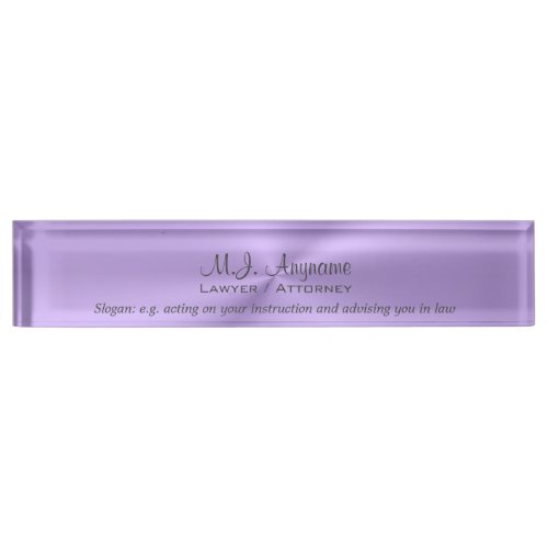 Woman Attorney Luxury Lilac with slogan Name Plate