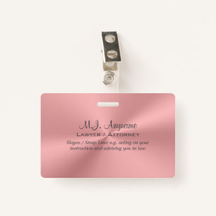Woman Attorney luxury pink, Monogram Badge