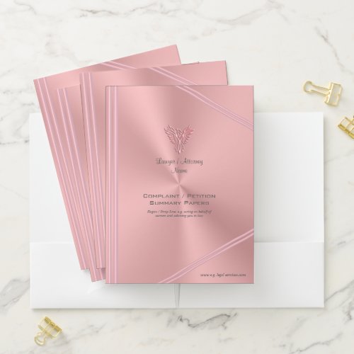 Woman Attorney luxury pink phoenix with slogan Pocket Folder