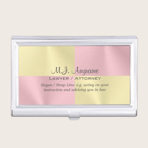 Woman Attorney luxury rose pink and gold Business Card Holder