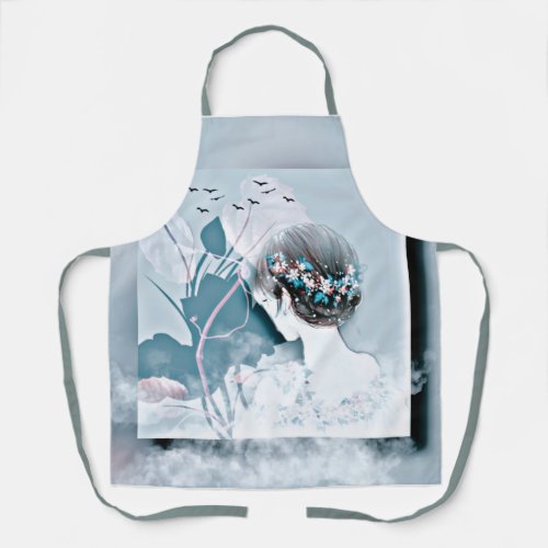 woman back apron