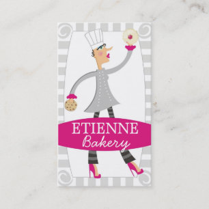 Woman baker pastry chef cookies business cards