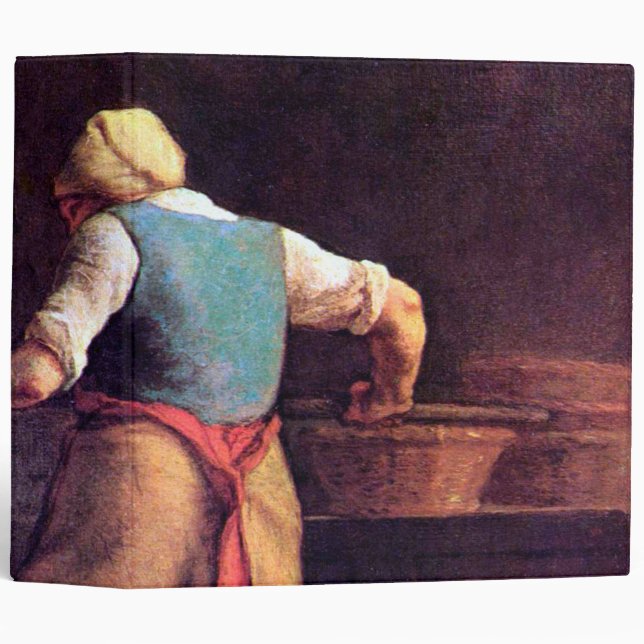 Woman Baking Bread, Jean-Francois Millet 3 Ring Binder (Front/Spine)