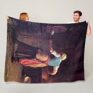 Woman Baking Bread, Jean-Francois Millet Fleece Blanket