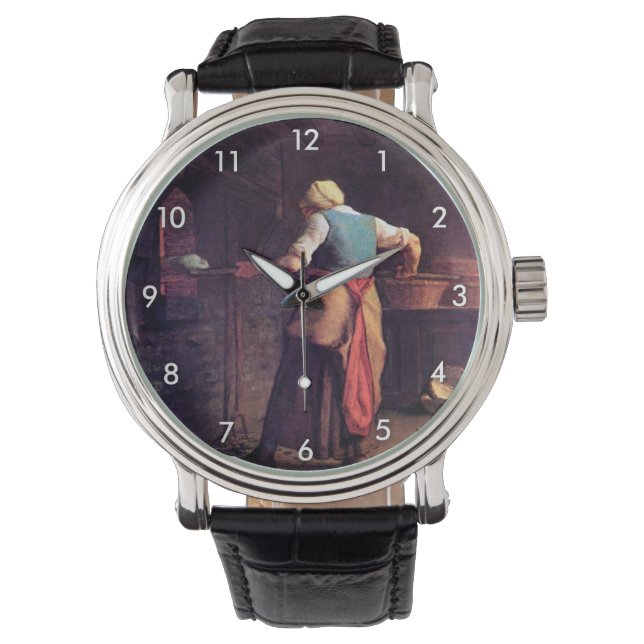 Woman Baking Bread, Jean-Francois Millet Watch (Front)