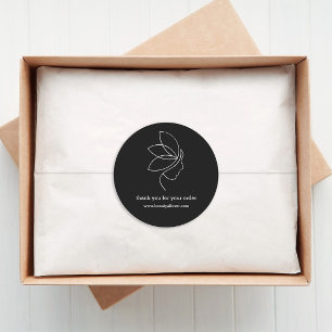 Woman Beauty Line Art Black Classic Round Sticker